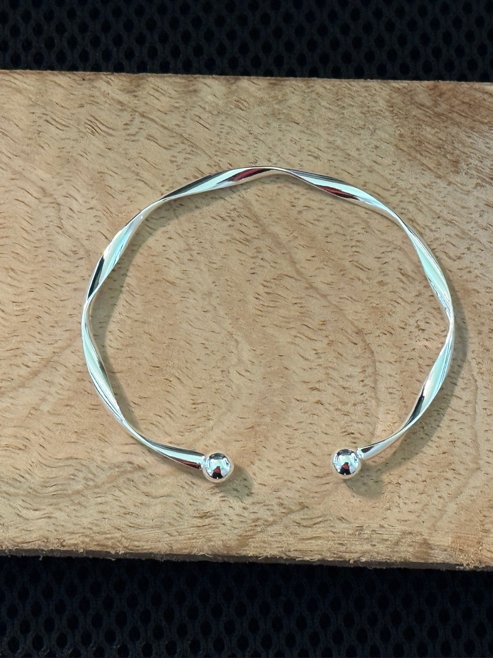 Silver plated  Twisted Open Cuff Bracelet 8 inch
